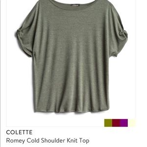 Colette Olive Cold Shoulder Top